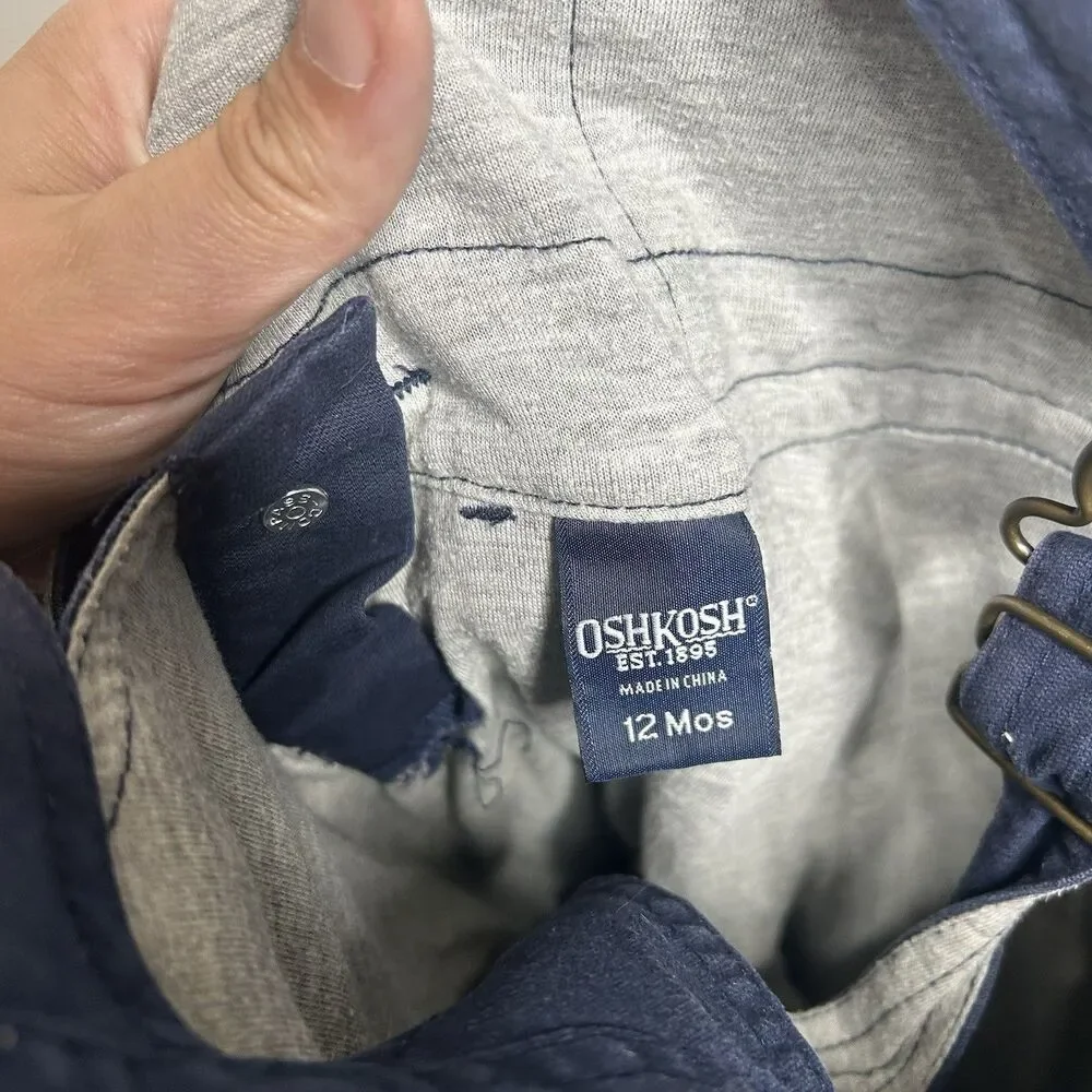 Vintage 90s Oshkosh ABC Navy Blue bib overalls 12 months